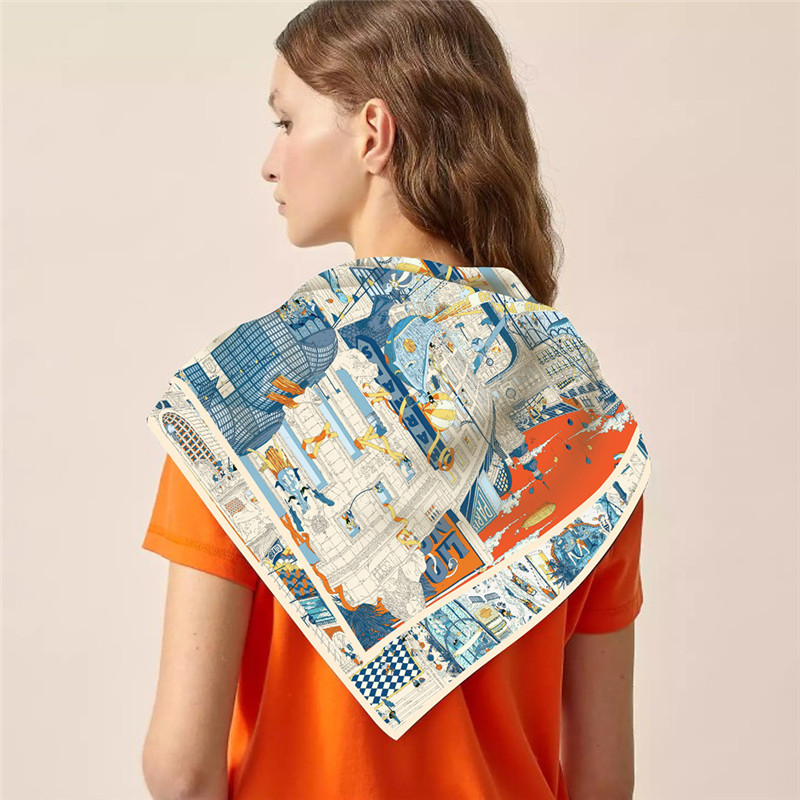 Street Fashion Hijab - Foulard en soie femmes ville rue