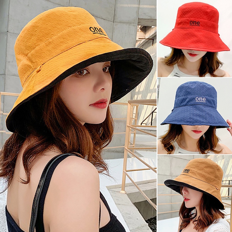 Bucket Hat Embroidered - Chapeau seau en coton double face