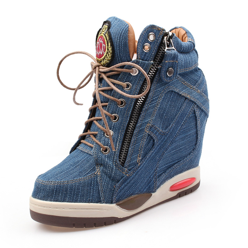 Street Fashion Denim - Nouvelles Bottines en Jean Rehaussantes de
