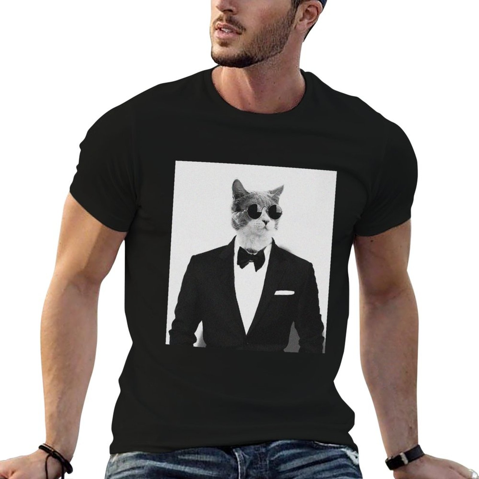 Street Fashion Quotes - Cat in Suit : t-shirt avec