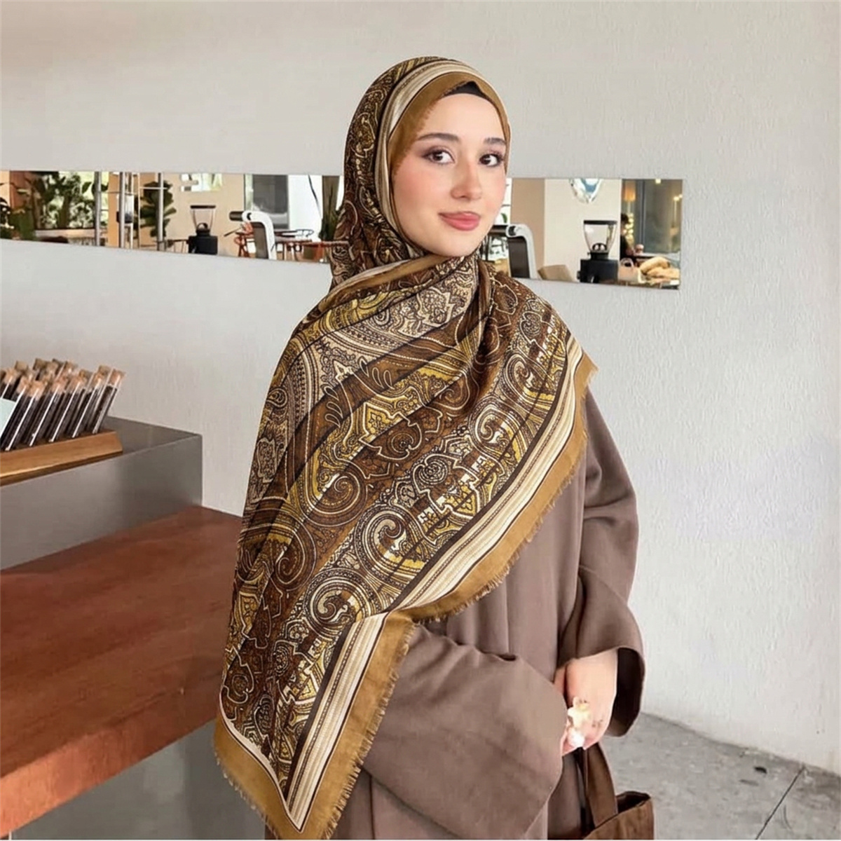 Street Fashion Hijab - Écharpe Hijab Vintage à Imprimé Paisley,