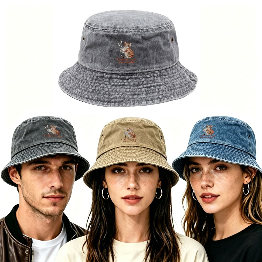 Bucket Hat Embroidered - Chapeau de pêcheur en viscose lavée,