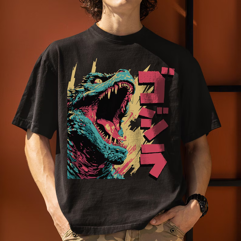 Street Fashion In Japan - T-shirt graphique Godzilla Gojira, film japonais