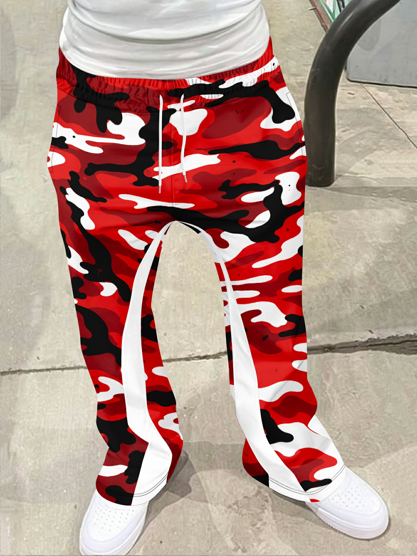 Street Fashion Brand - Pantalon micro-évasé décontracté imprimé pour homme,