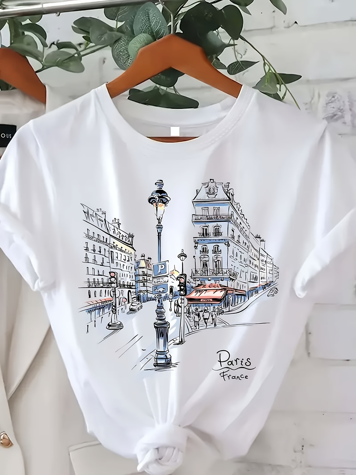 Street Fashion In Paris - T-Shirt imprimé Paris Street pour femmes,
