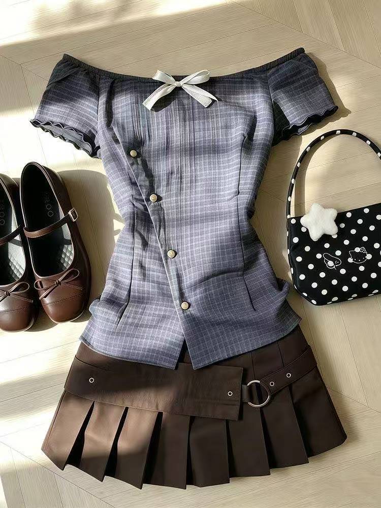 Street Fashion In Japan - Chemise à volants rétro pour femmes,