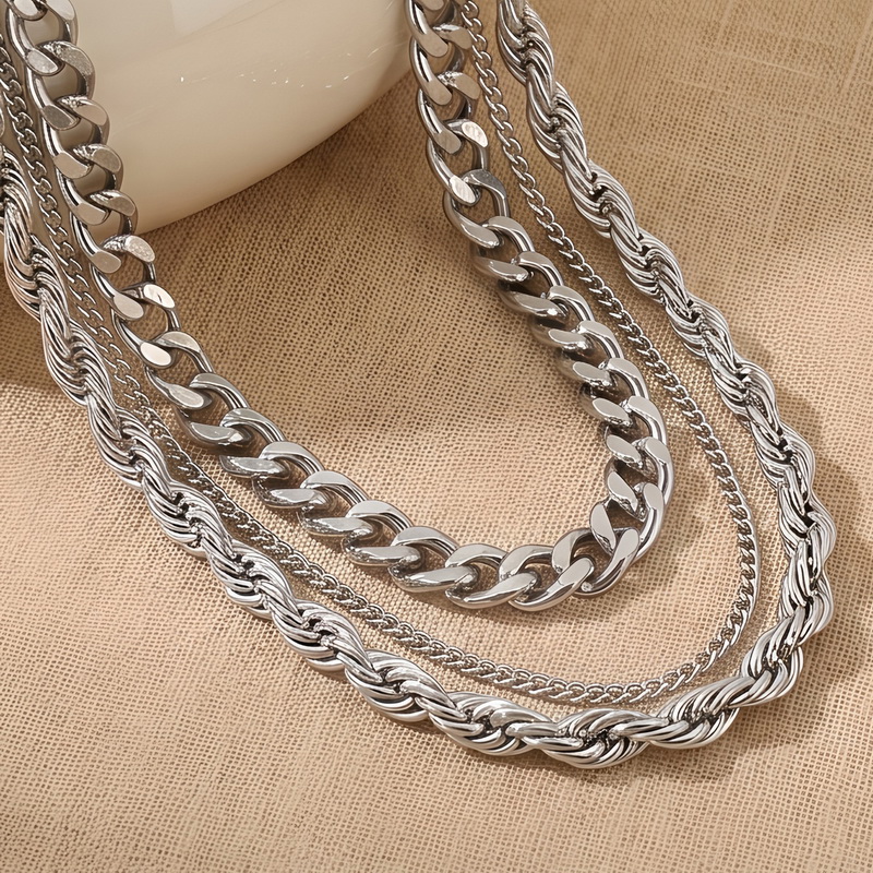 Collier chaîne en acier inoxyd - Fashion Street Singapore avis et prix