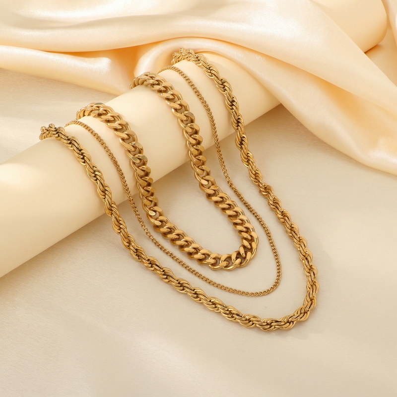 Collier chaîne en acier inoxyd - Fashion Street Singapore avis et prix