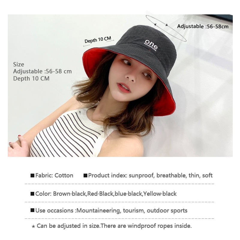 Chapeau seau en coton double f - Bucket Hat Embroidered avis et prix