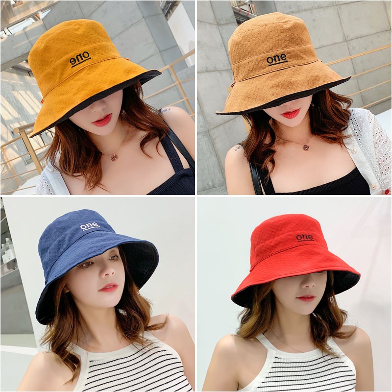 Chapeau seau en coton double f - Bucket Hat Embroidered avis et prix