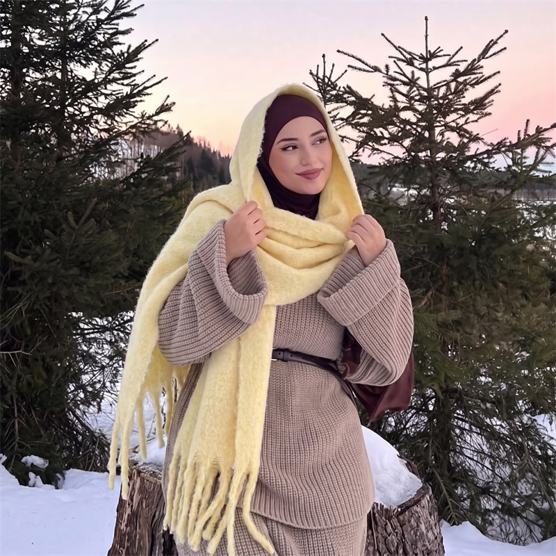 Écharpe vintage unie en mohair - Street Fashion Hijab avis et prix