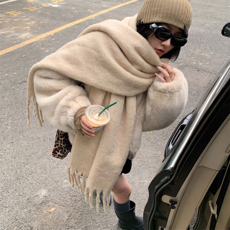 Écharpe à franges en mohair un - Street Fashion Hijab avis et prix