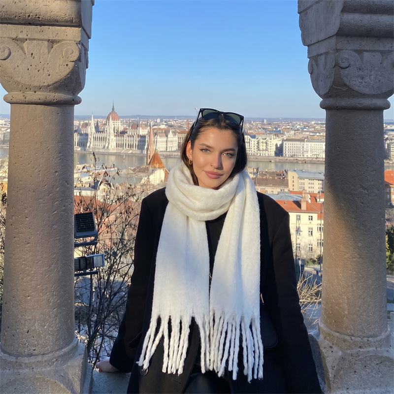Écharpe à franges en mohair un - Street Fashion Hijab avis et prix