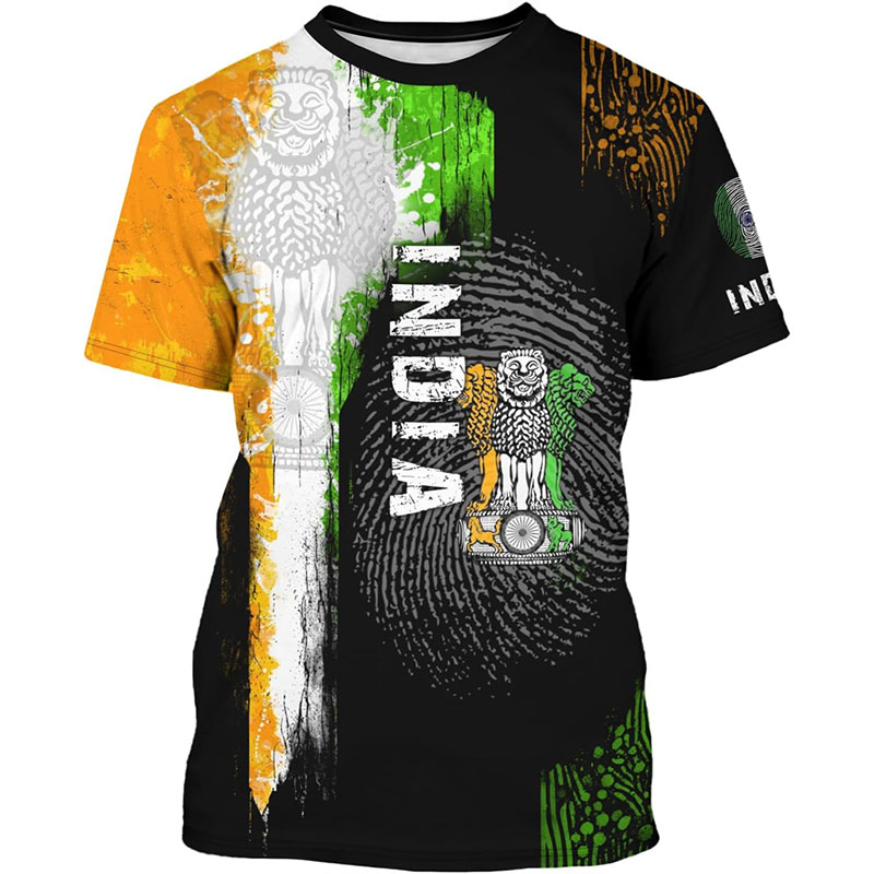 T-shirt imprimé drapeau indien - Street Fashion India avis et prix