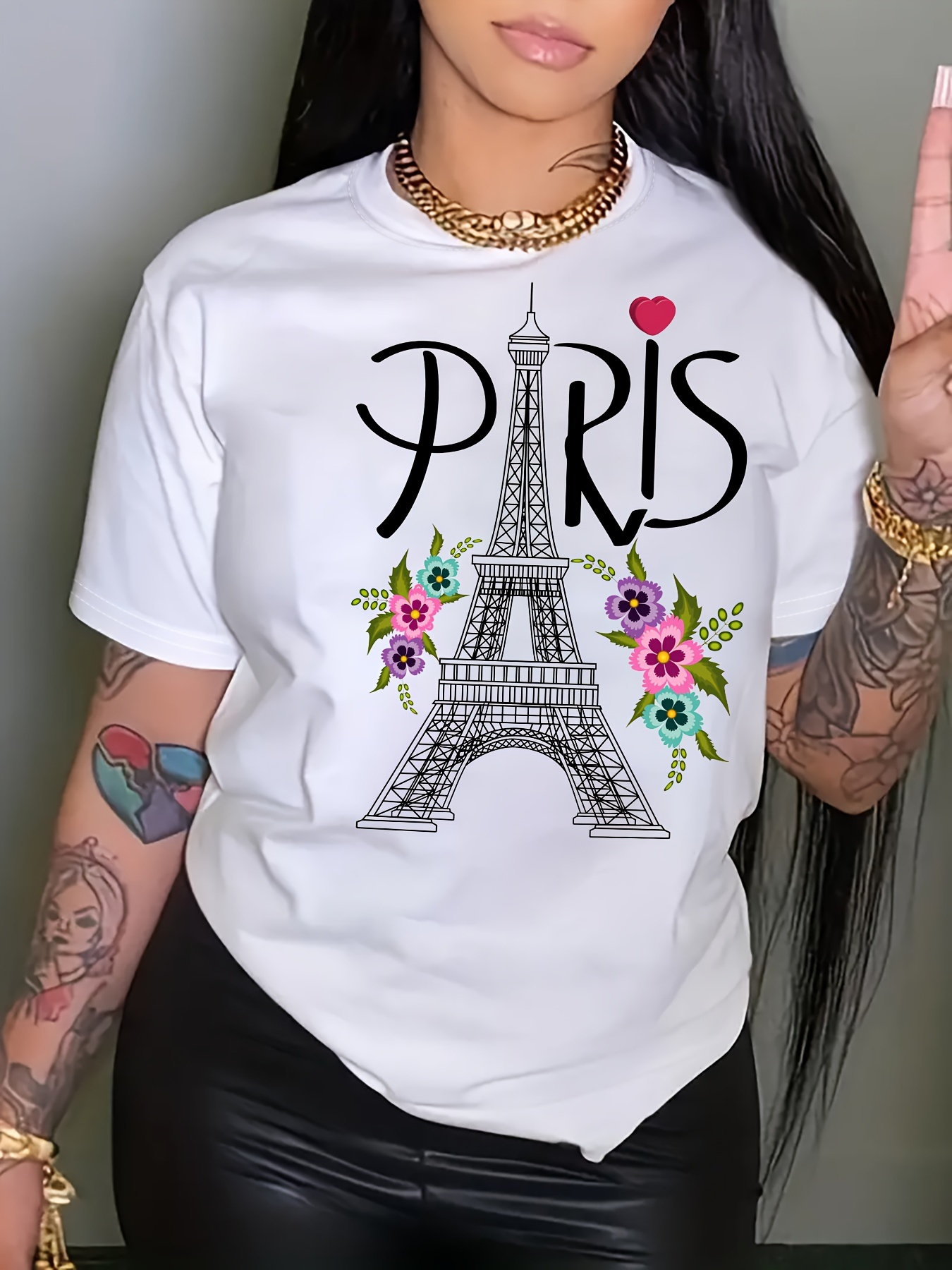 T-shirt décontracté à manches  - Street Fashion In Paris avis et prix