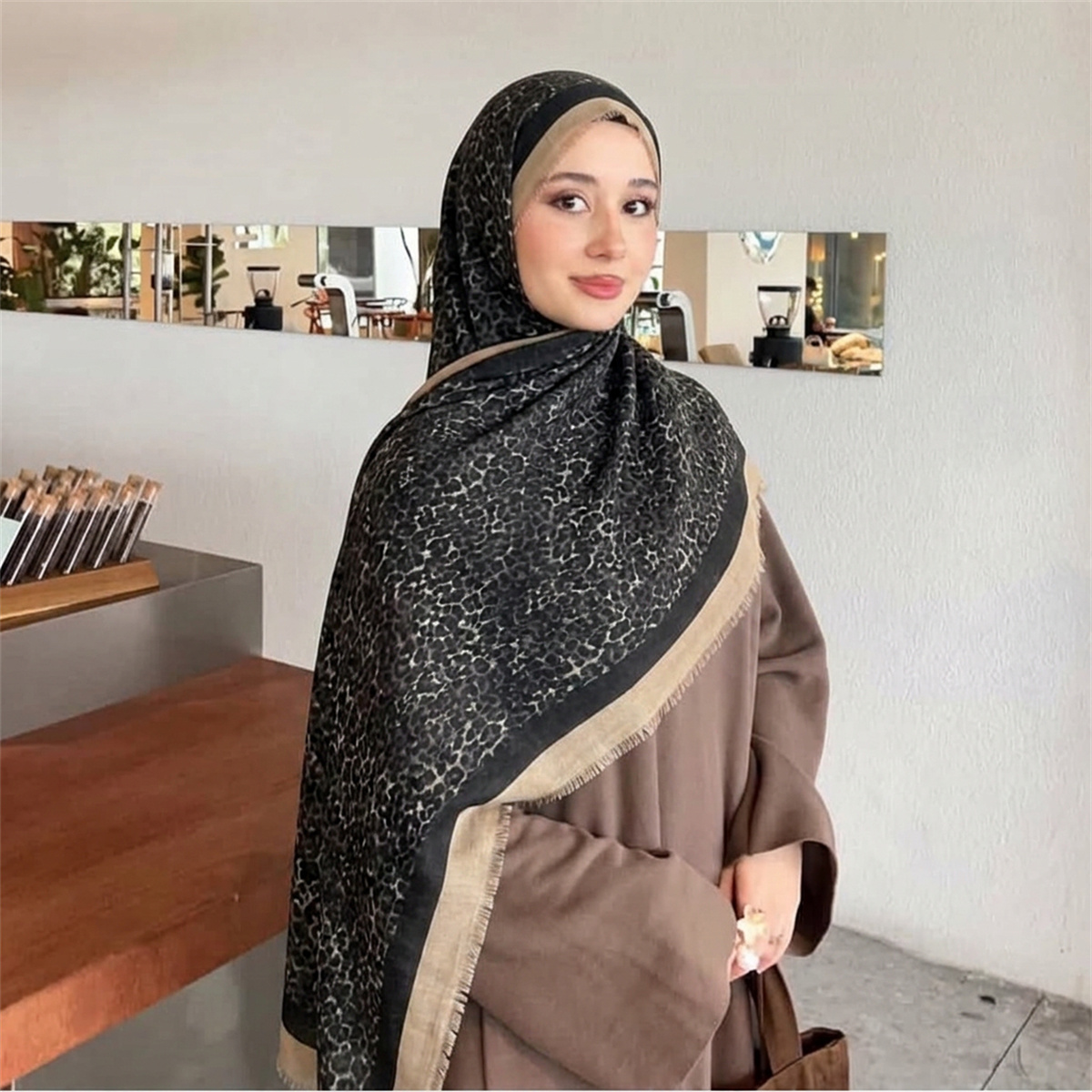 Foulard Hijab Imprimé Léopard  - Street Fashion Hijab avis et prix