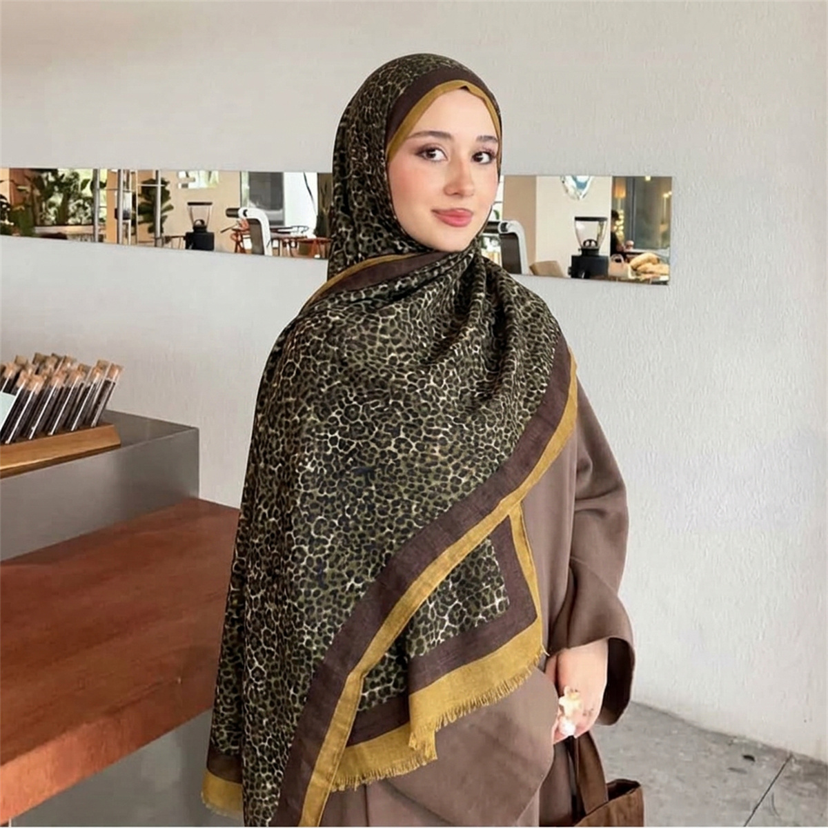 Foulard Hijab Imprimé Léopard  - Street Fashion Hijab avis et prix
