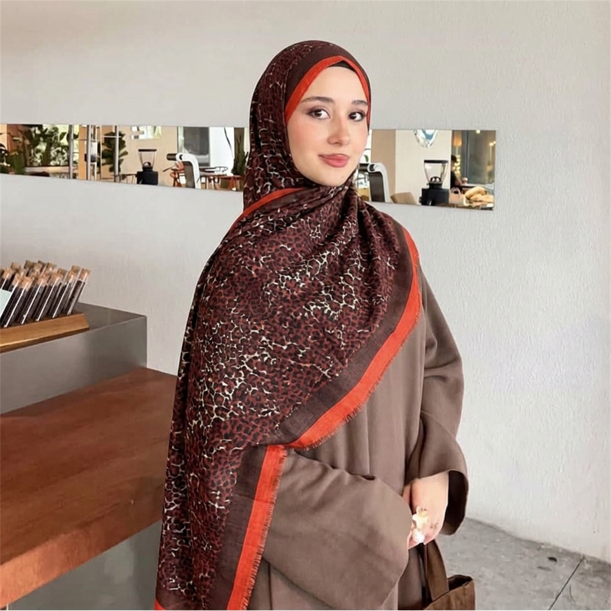 Foulard Hijab Imprimé Léopard  - Street Fashion Hijab avis et prix