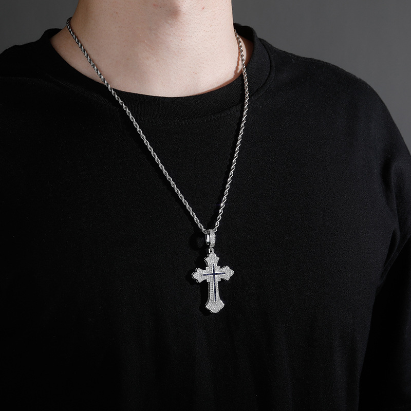 Collier pendentif croix 3 tons - Fashion Street Singapore avis et prix