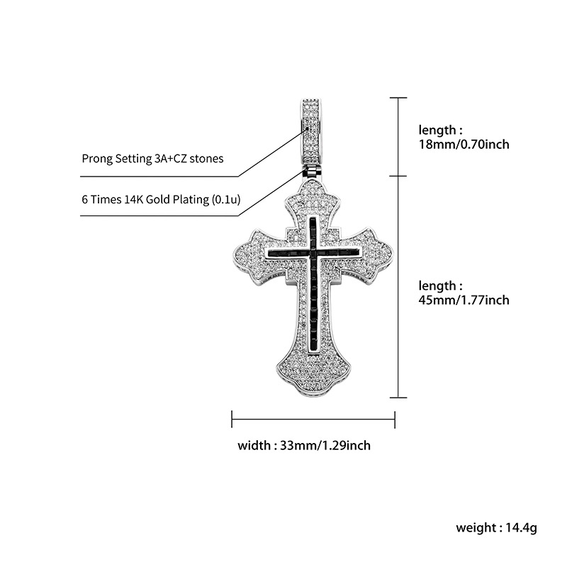 Collier pendentif croix 3 tons - Fashion Street Singapore avis et prix