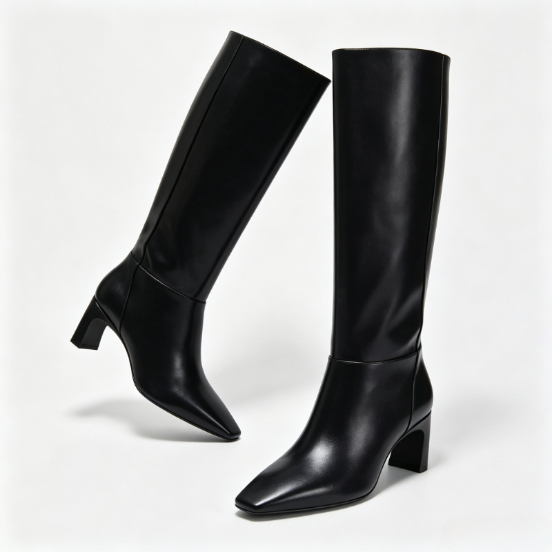 Bottes longues en cuir à talon - Street Fashion Brand avis et prix