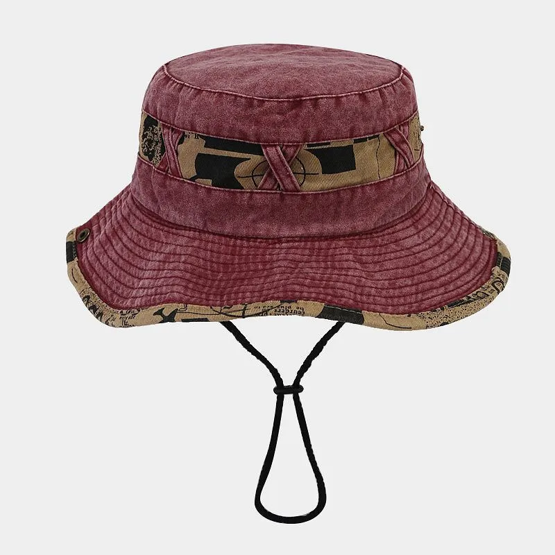 Chapeau de soleil en coton qua - Bucket Hat Embroidered avis et prix