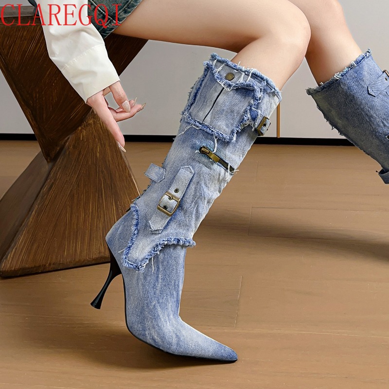 Bottes d'automne pour femmes,  - Street Fashion Denim avis et prix